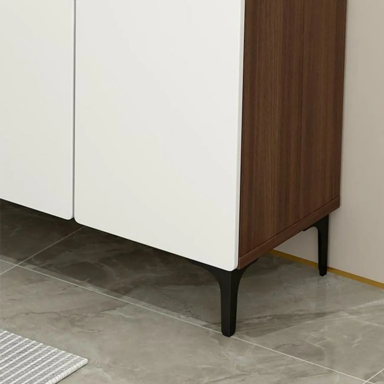 Contemporary White Wooden Shoe Cabinet for Entryway Image - 6 | homeyfad