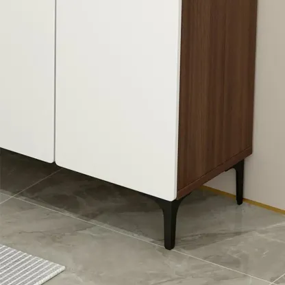 Contemporary White Wooden Shoe Cabinet for Entryway Image - 6