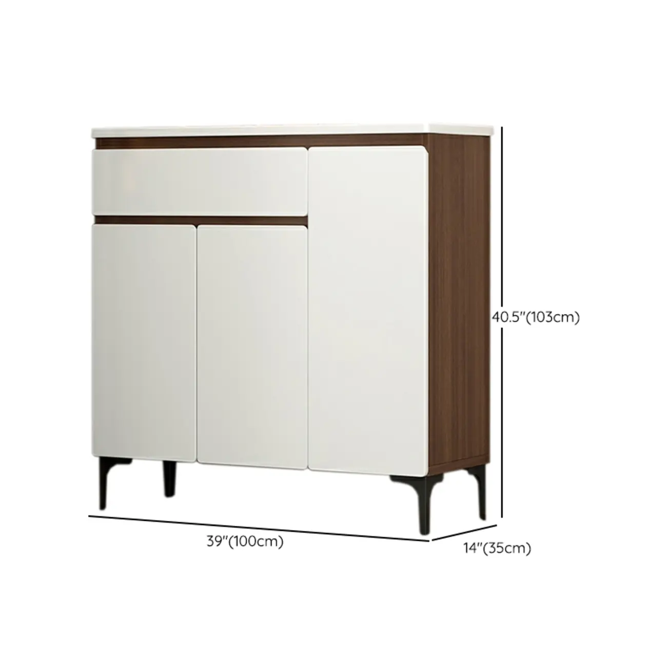 Contemporary White Wooden Shoe Cabinet for Entryway Image - 13 | homeyfad