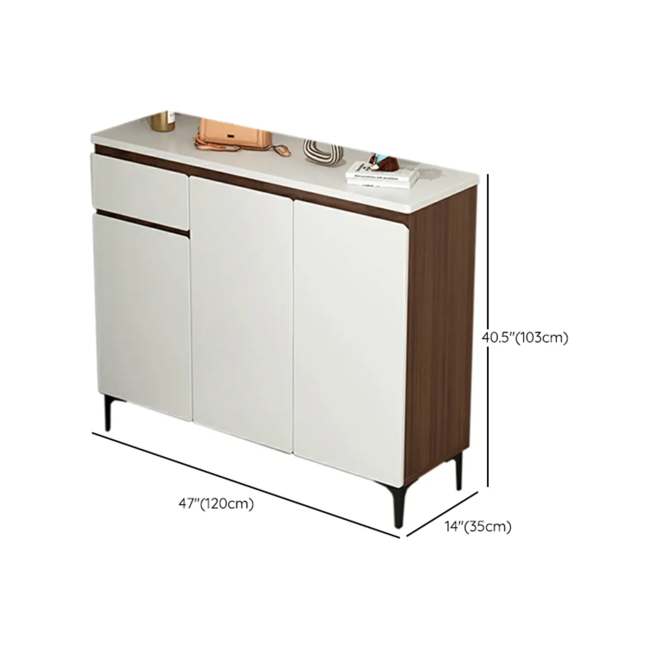 Contemporary White Wooden Shoe Cabinet for Entryway Image - 14 | homeyfad