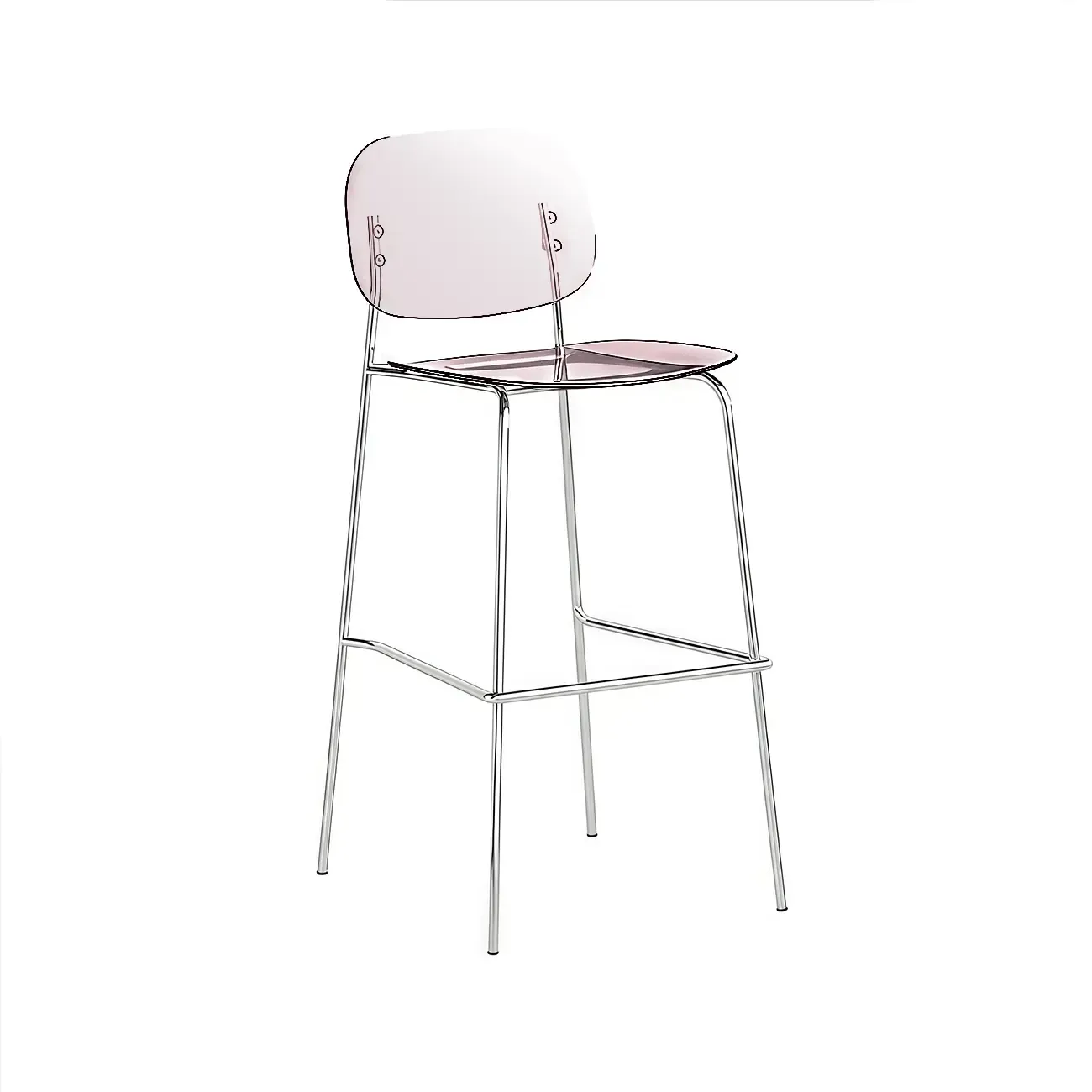 Modern Metal Counter Height Acrylic Bar Stools Image - 24