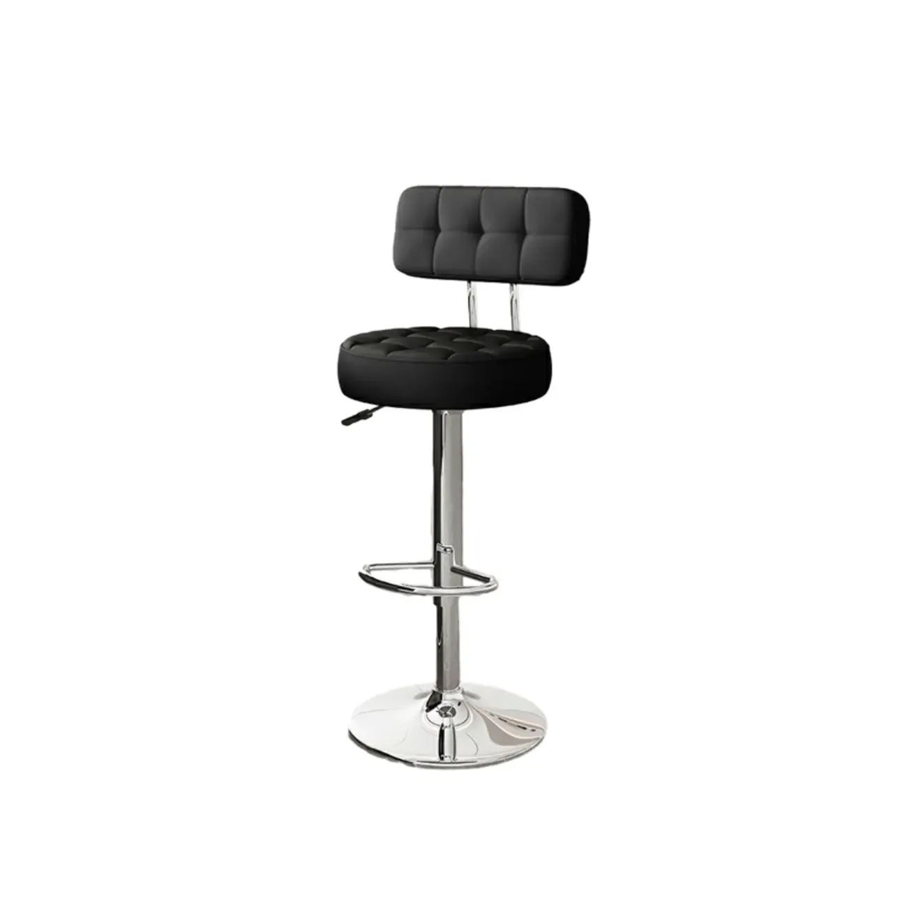 Stylish Upholstered Swivel Bar Stools with Backrest for Kitchen Image - 10