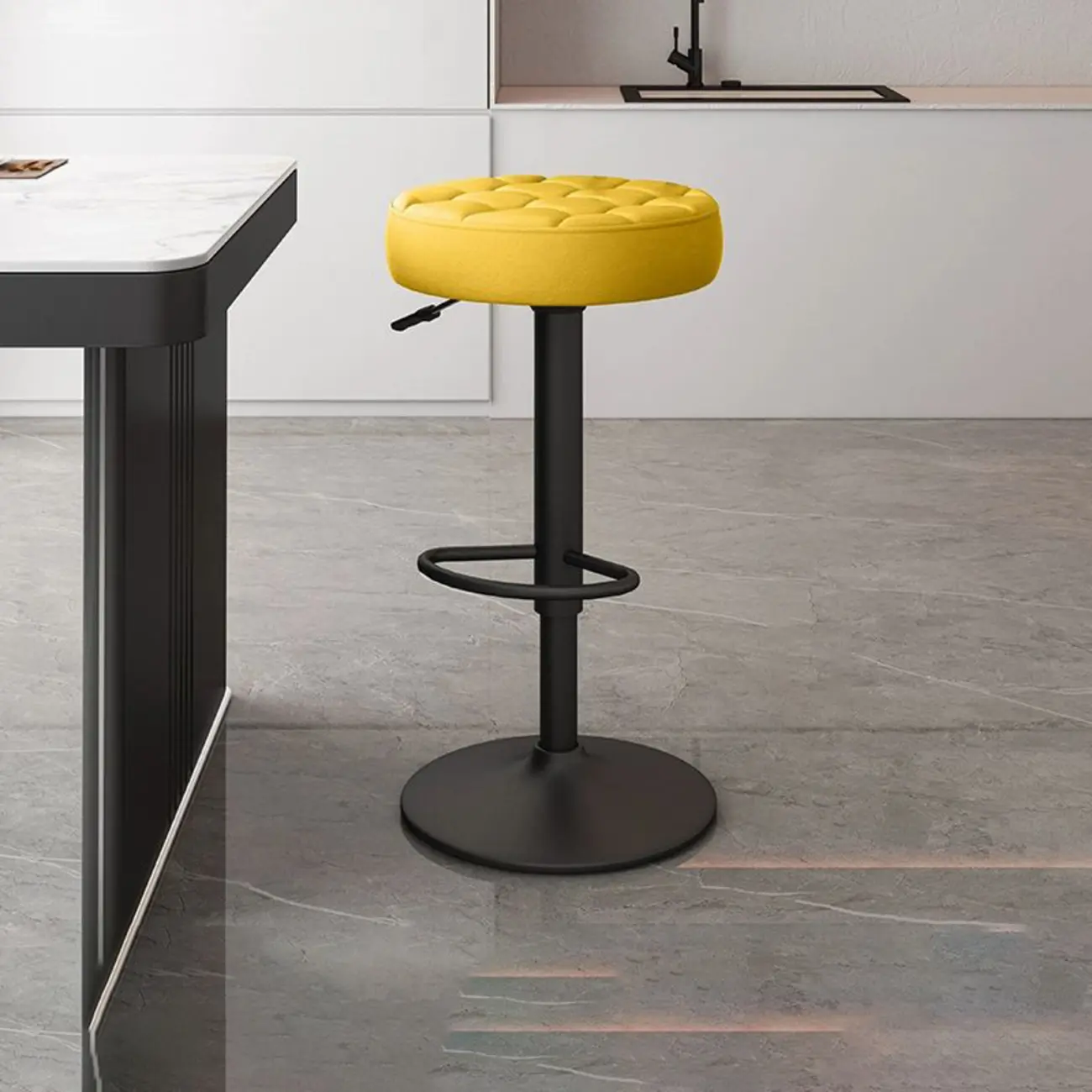 Stylish Upholstered Swivel Bar Stools with Backrest for Kitchen Image - 23 | homeyfad