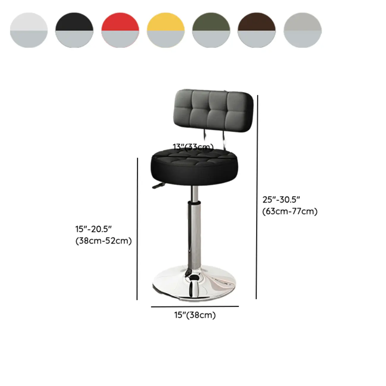 Stylish Upholstered Swivel Bar Stools with Backrest for Kitchen Image - 54 | homeyfad