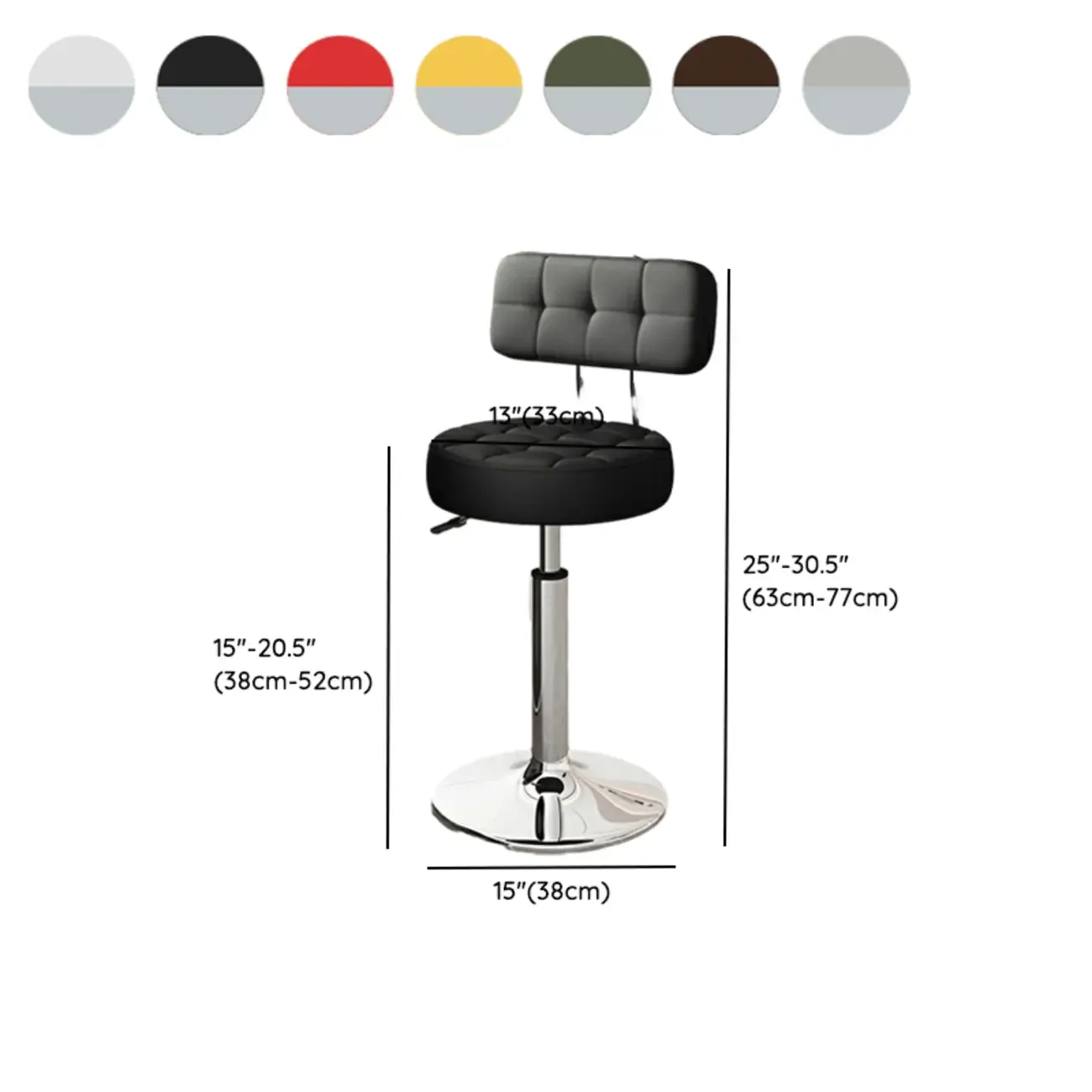 Stylish Upholstered Swivel Bar Stools with Backrest for Kitchen Image - 54