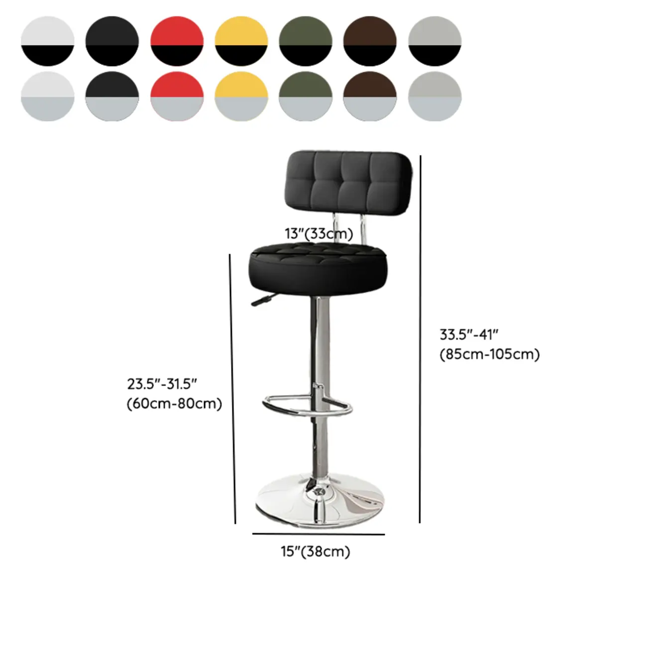 Stylish Upholstered Swivel Bar Stools with Backrest for Kitchen Image - 55 | homeyfad