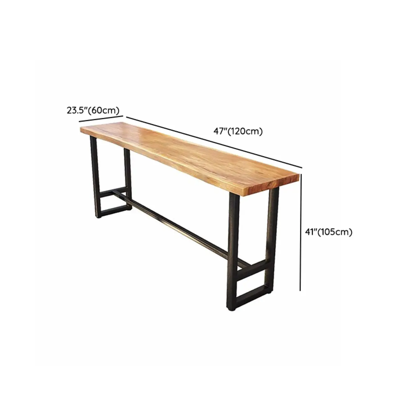 Nordic Brown Wood Rectangular Large Bar Height Table Image - 22 | homeyfad