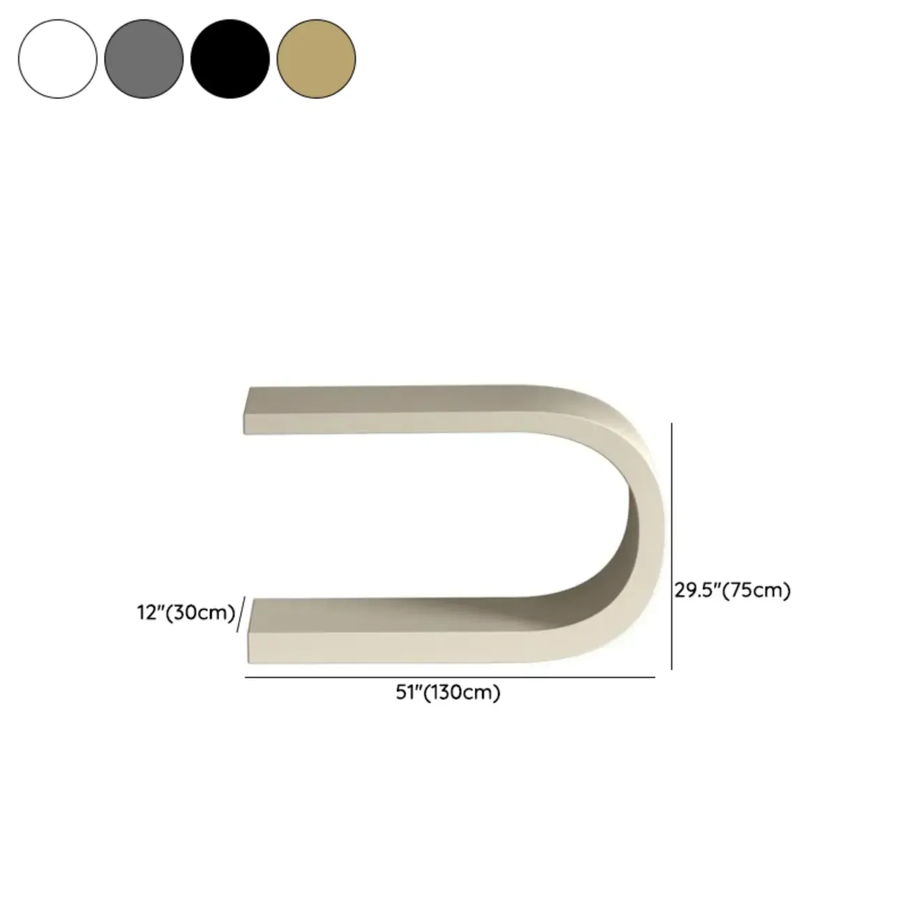 U-Shaped Metal White Narrow Console Table Image - 16