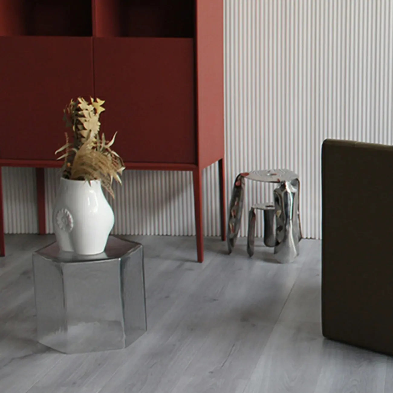 Modern Glass Hexagon End Table with Colorful for Living Room Image - 5 | homeyfad