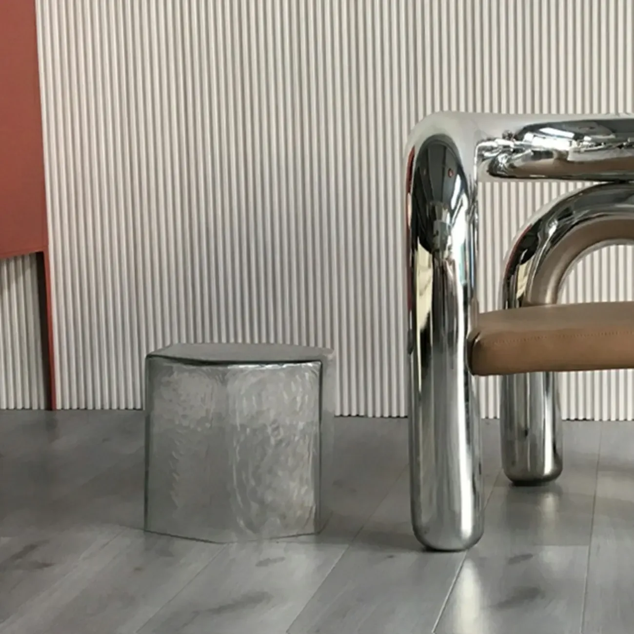 Modern Glass Hexagon End Table with Colorful for Living Room Image - 8