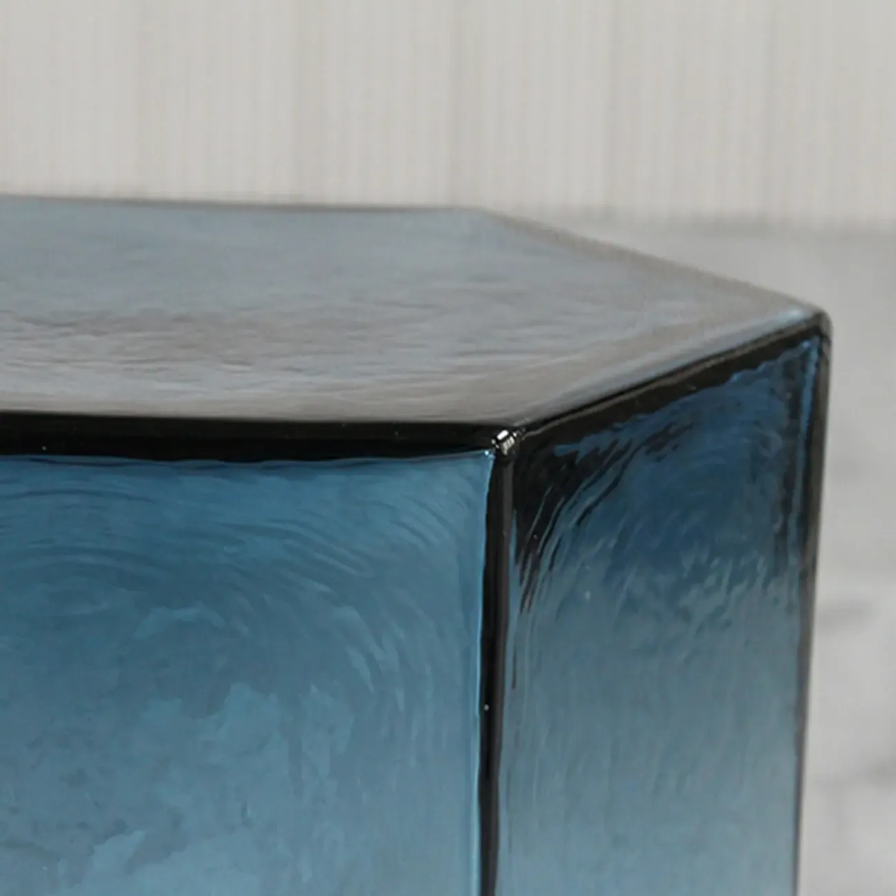 Modern Glass Hexagon End Table with Colorful for Living Room Image - 11