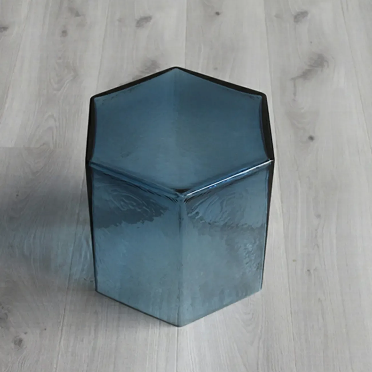 Modern Glass Hexagon End Table with Colorful for Living Room Image - 13