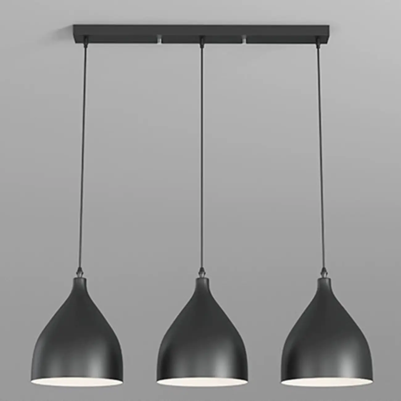 3-Light Modern Metal White Cone Island Light for Kitchen Image - 6 | homeyfad