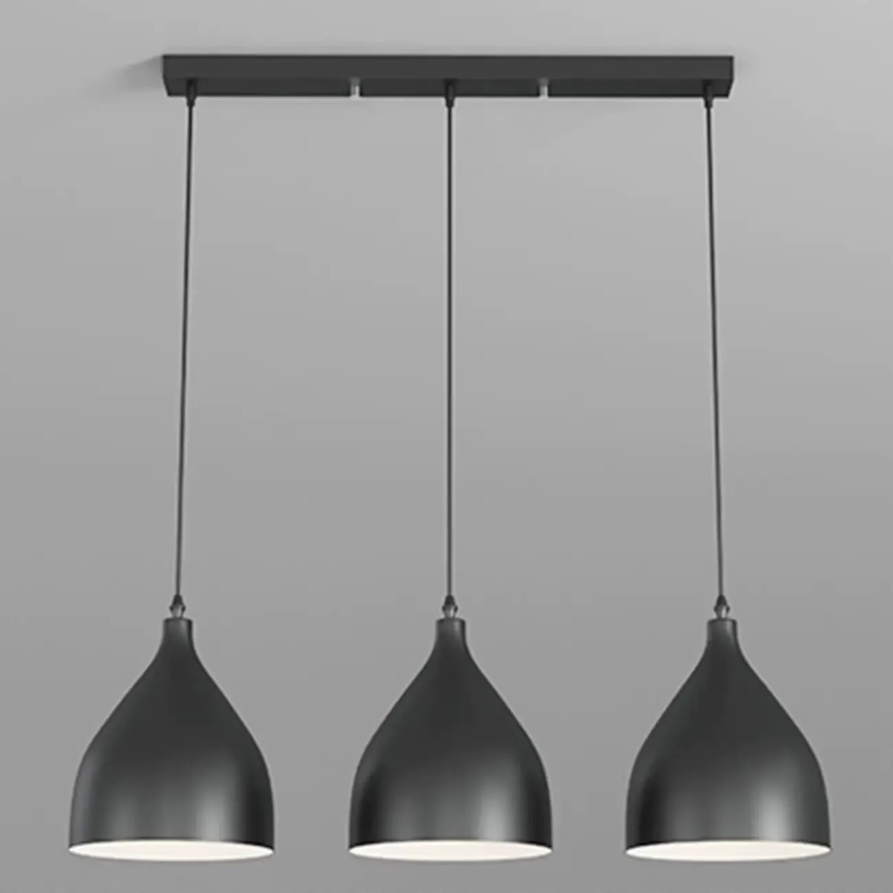 3-Light Modern Metal White Cone Island Light for Kitchen Image - 6