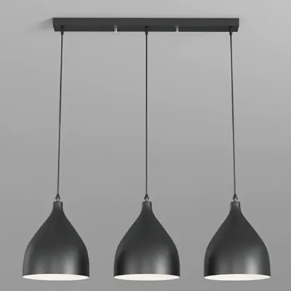 3-Light Modern Metal White Cone Island Light for Kitchen Image - 6