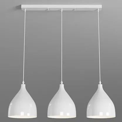 3-Light Modern Metal White Cone Island Light for Kitchen Image - 7