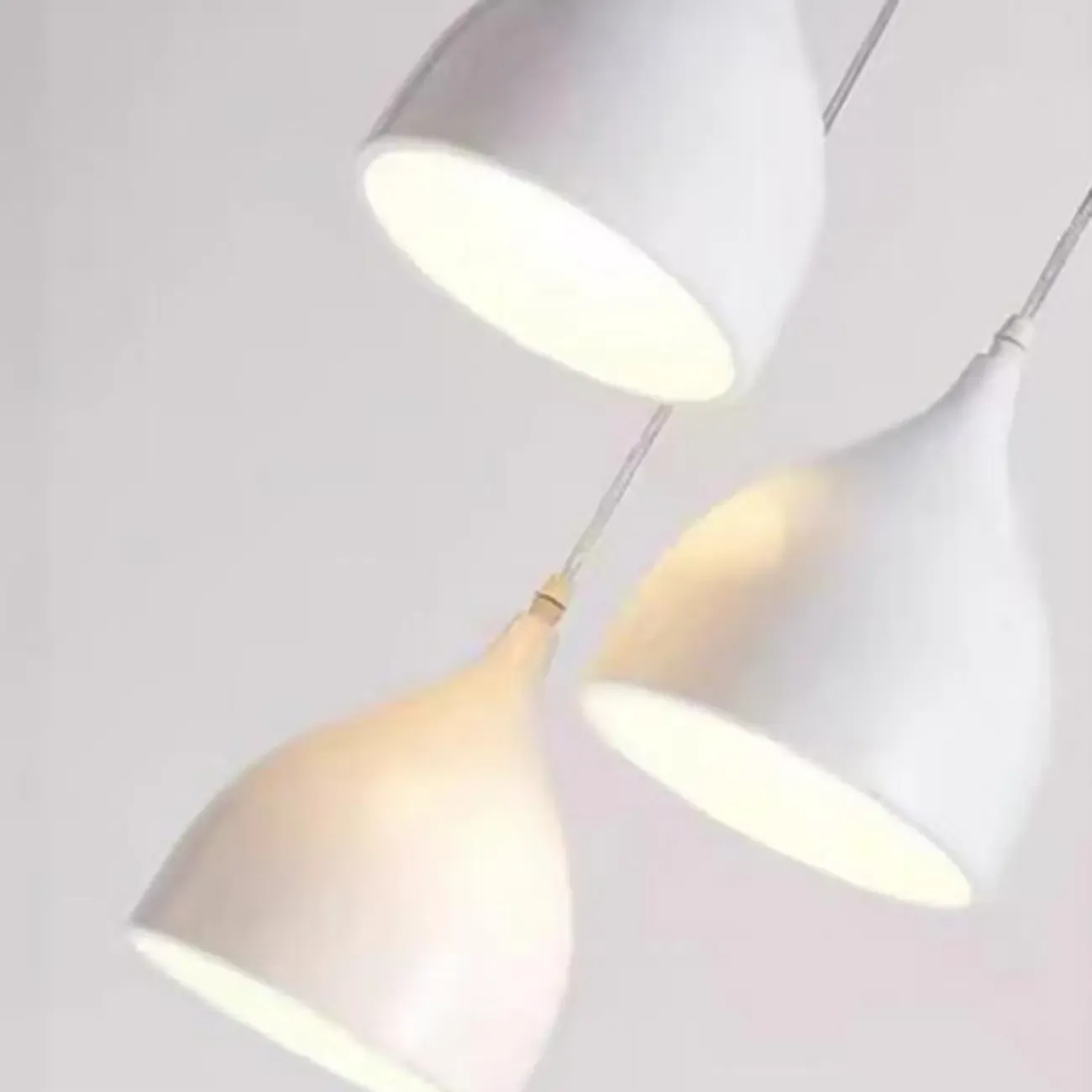 3-Light Modern Metal White Cone Island Light for Kitchen Image - 10