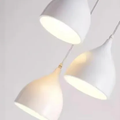 3-Light Modern Metal White Cone Island Light for Kitchen Image - 10