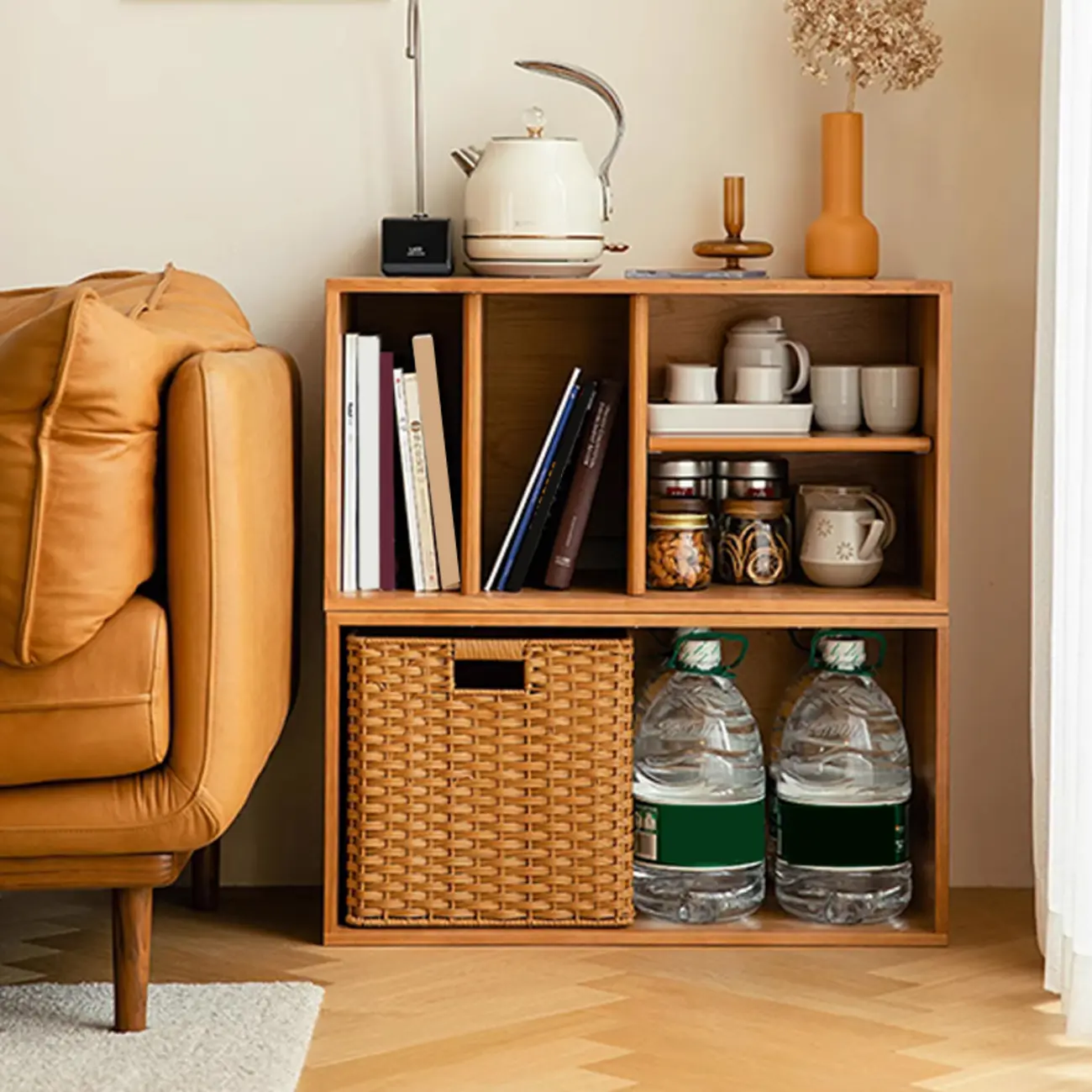 Scandinavian Cherry Wood Storage Display Bookcase Image - 3 | homeyfad