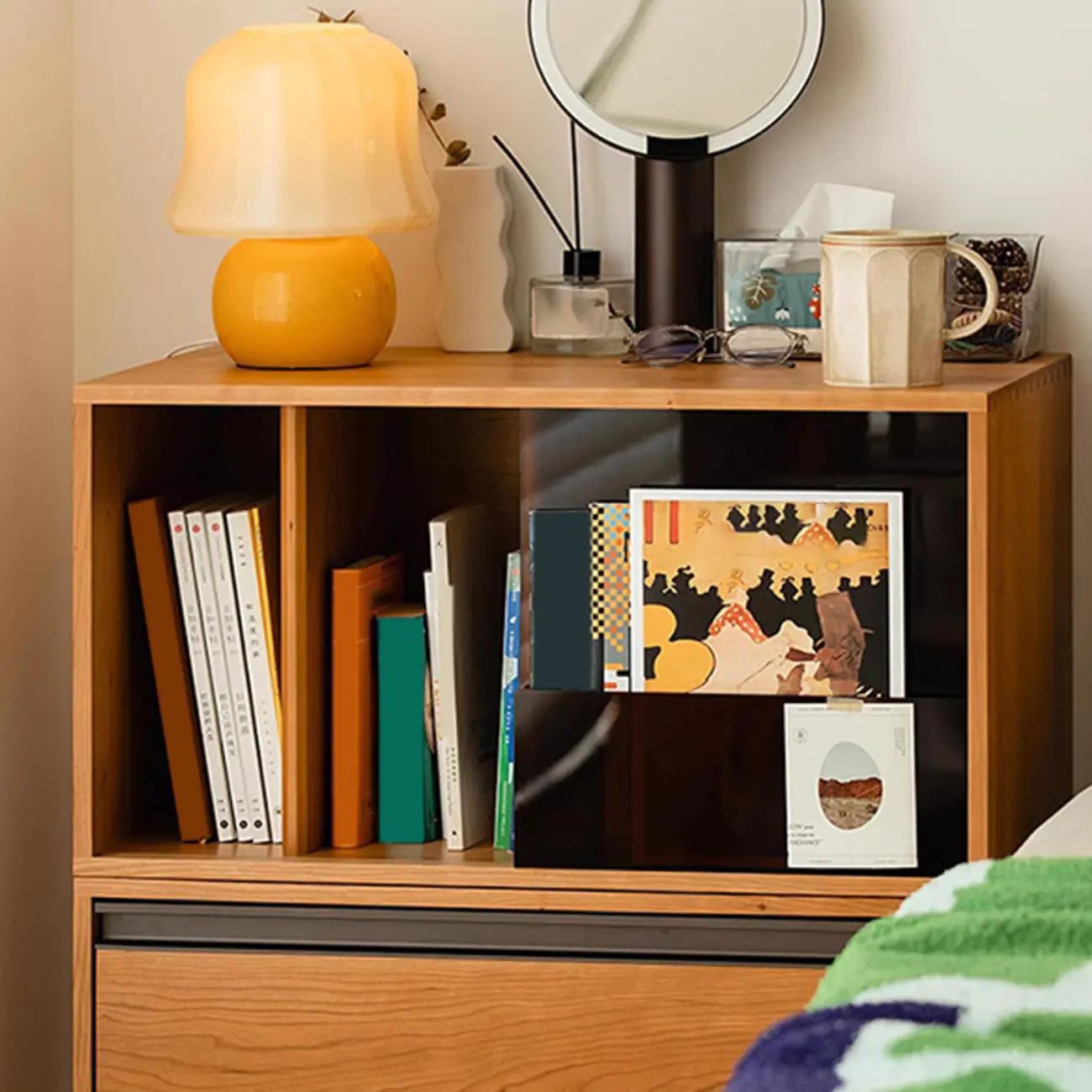 Scandinavian Cherry Wood Storage Display Bookcase Image - 8 | homeyfad