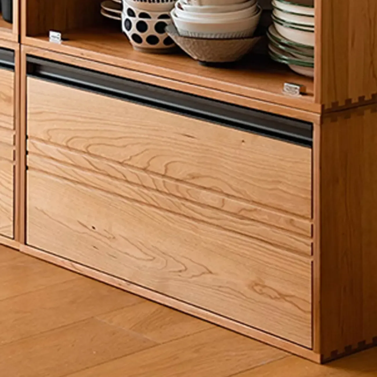 Scandinavian Cherry Wood Storage Display Bookcase Image - 10