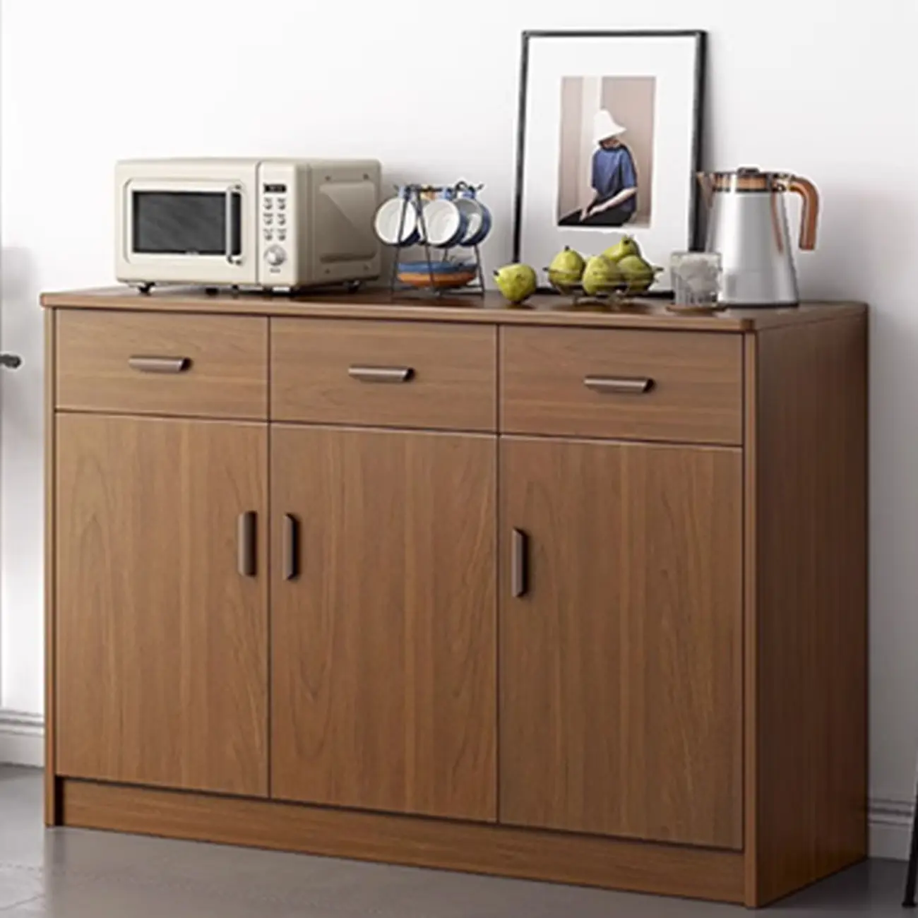 Modern Wooden Filing Cabinet with Drawers & Shelves for Office Image - 1 | homeyfad
