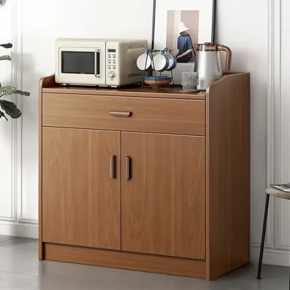 Modern Wooden Filing Cabinet with Drawers & Shelves for Office Image - 5