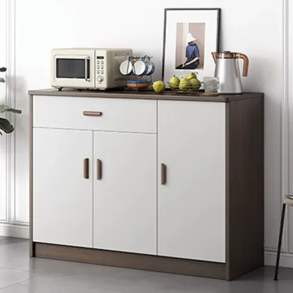 Modern Wooden Filing Cabinet with Drawers & Shelves for Office Image - 7