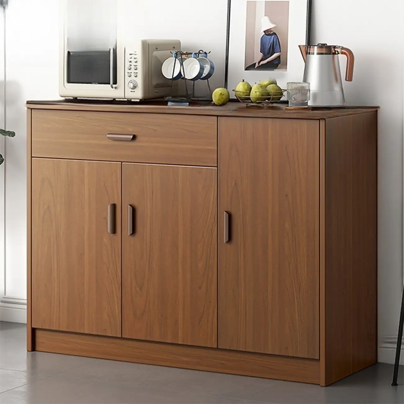 Modern Wooden Filing Cabinet with Drawers & Shelves for Office Image - 15 | homeyfad