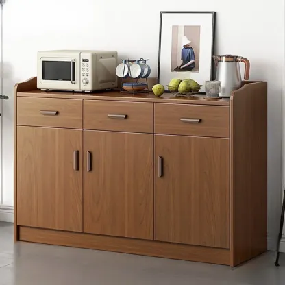 Modern Wooden Filing Cabinet with Drawers & Shelves for Office Image - 16