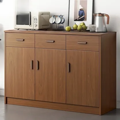 Modern Wooden Filing Cabinet with Drawers & Shelves for Office Image - 18