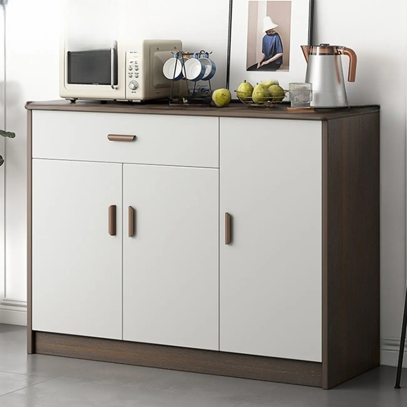 Modern Wooden Filing Cabinet with Drawers & Shelves for Office Image - 24 | homeyfad