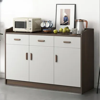 Modern Wooden Filing Cabinet with Drawers & Shelves for Office Image - 25