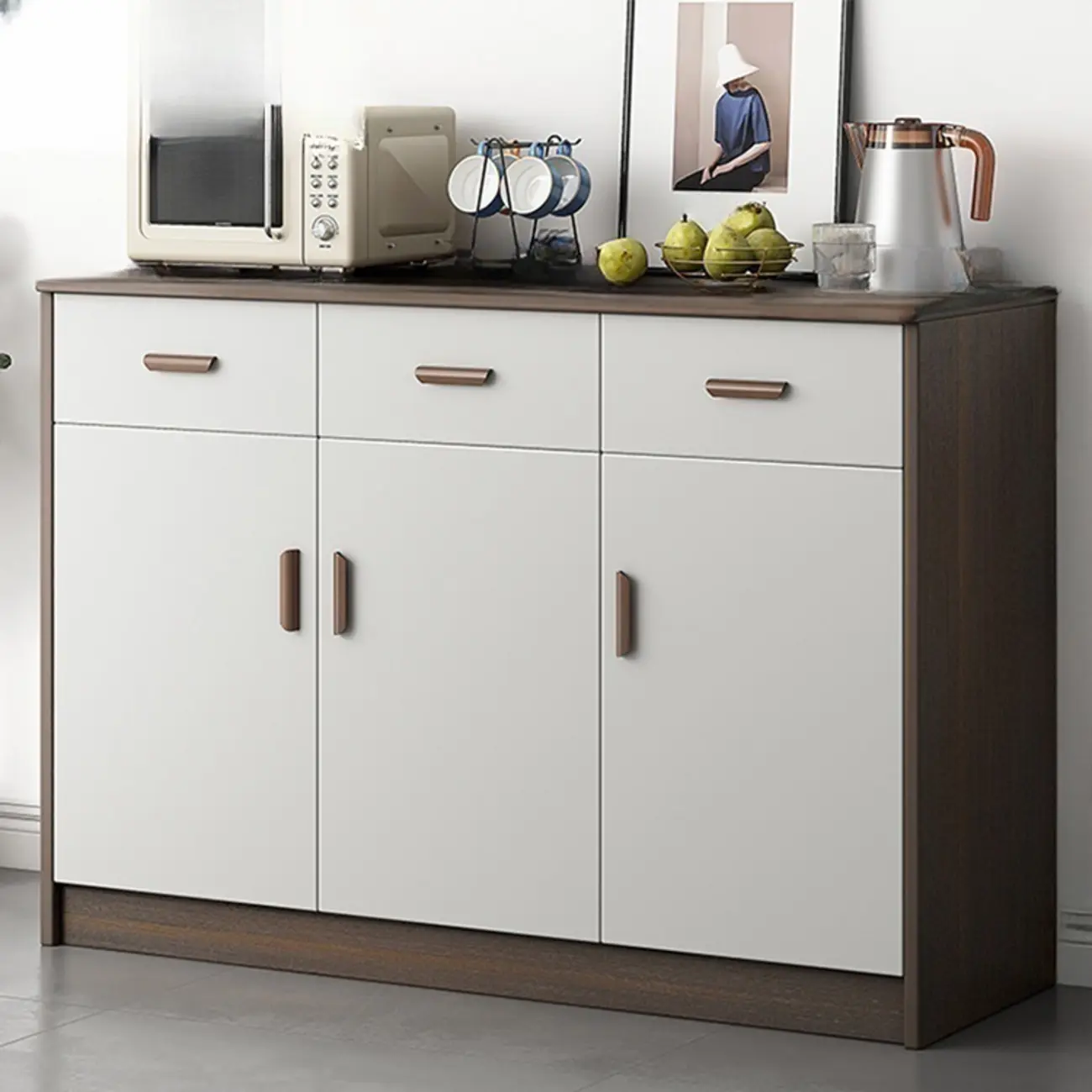 Modern Wooden Filing Cabinet with Drawers & Shelves for Office Image - 26 | homeyfad