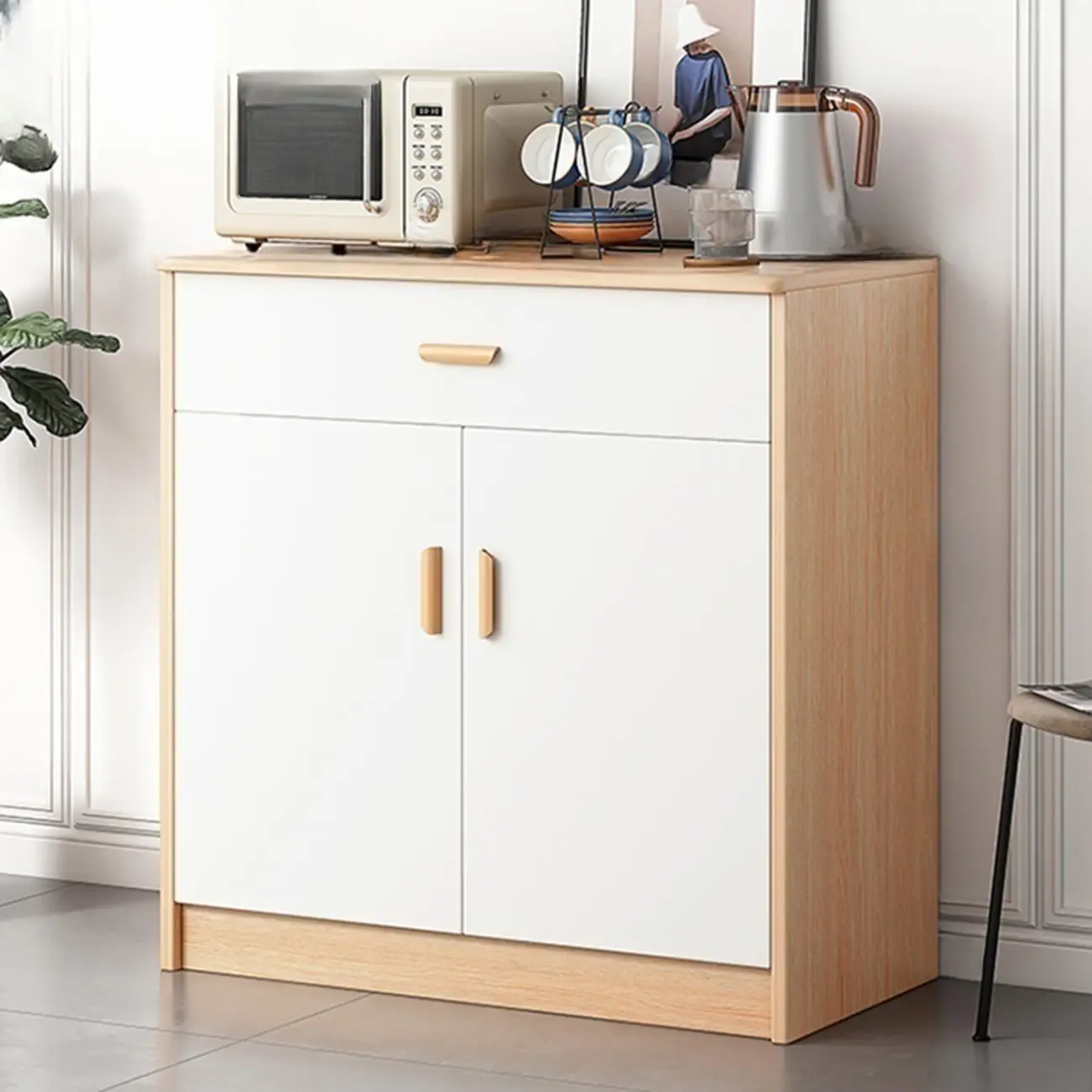 Modern Wooden Filing Cabinet with Drawers & Shelves for Office Image - 28 | homeyfad