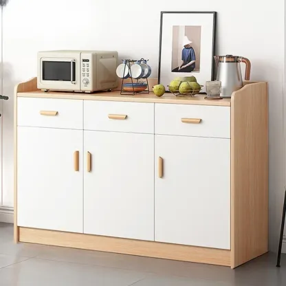Modern Wooden Filing Cabinet with Drawers & Shelves for Office Image - 32