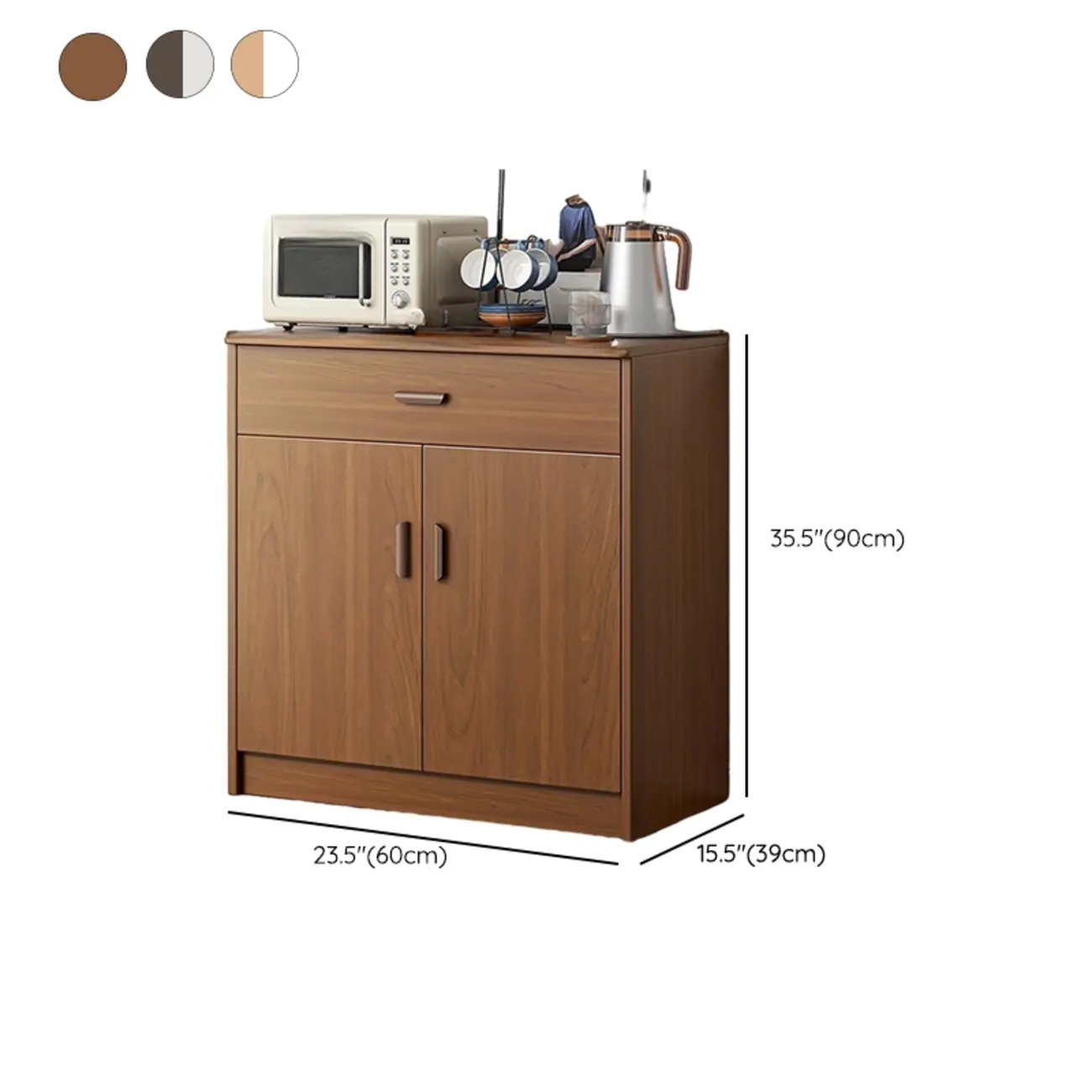 Modern Wooden Filing Cabinet with Drawers & Shelves for Office #size