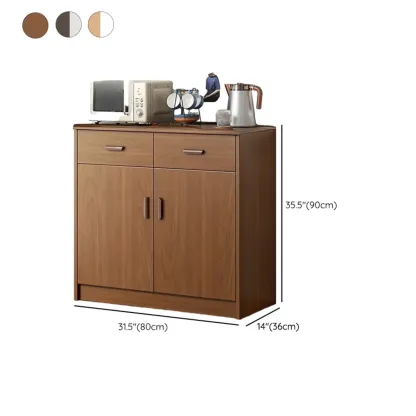 Modern Wooden Filing Cabinet with Drawers & Shelves for Office Image - 35