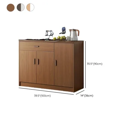Modern Wooden Filing Cabinet with Drawers & Shelves for Office Image - 36
