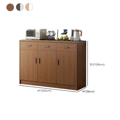 Modern Wooden Filing Cabinet with Drawers & Shelves for Office Image - 37