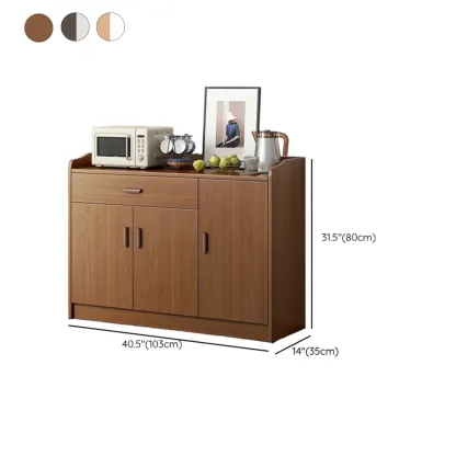 Modern Wooden Filing Cabinet with Drawers & Shelves for Office Image - 40