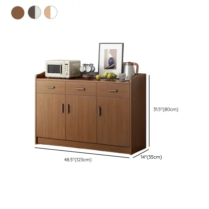 Modern Wooden Filing Cabinet with Drawers & Shelves for Office Image - 41