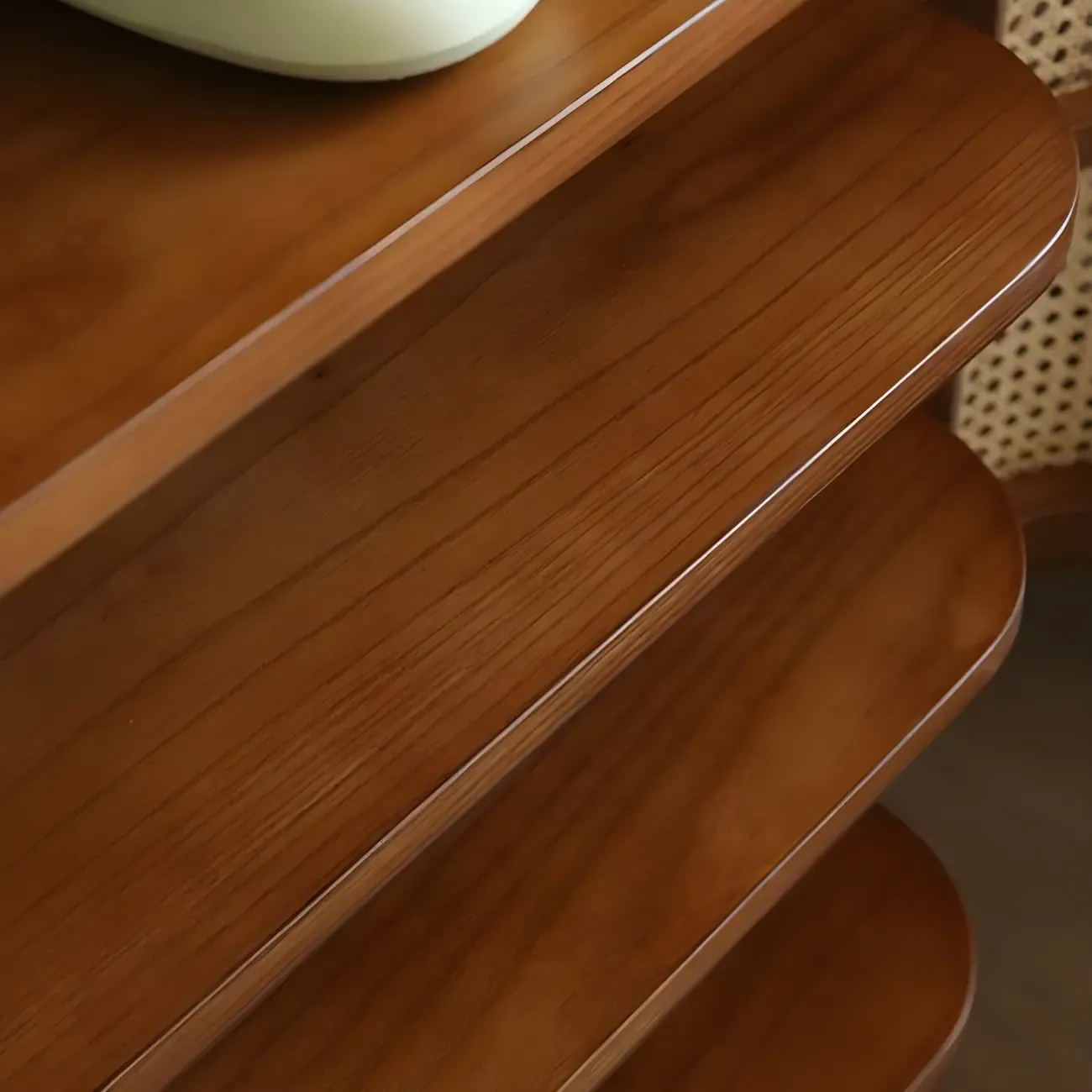 Bohemian 6-Tier Solid Wood Shoe Storage Cabinet with Door Image - 5