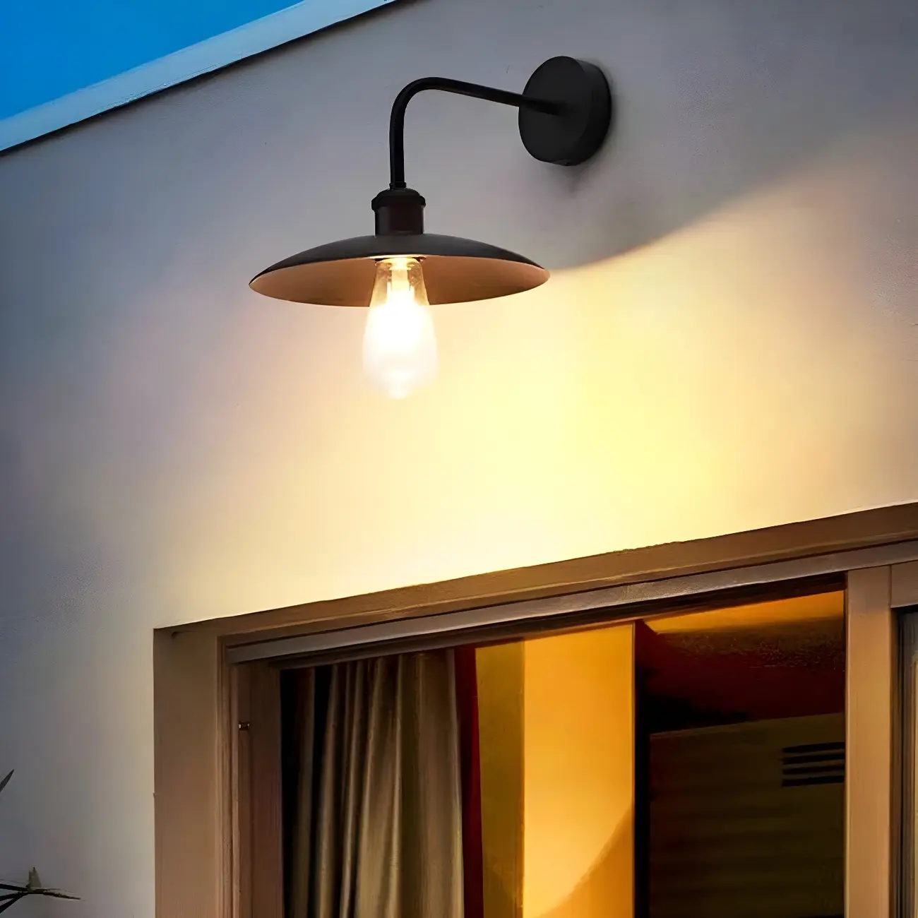 Industrial Black Metal Wall Light with LED for Outdoors Image - 1 | homeyfad