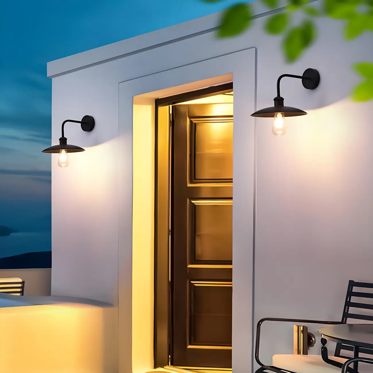 Industrial Black Metal Wall Light with LED for Outdoors Image - 2 | homeyfad