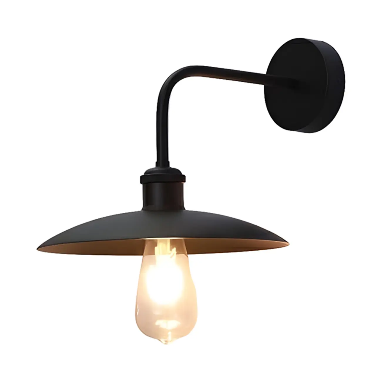 Industrial Black Metal Wall Light with LED for Outdoors Image - 5 | homeyfad