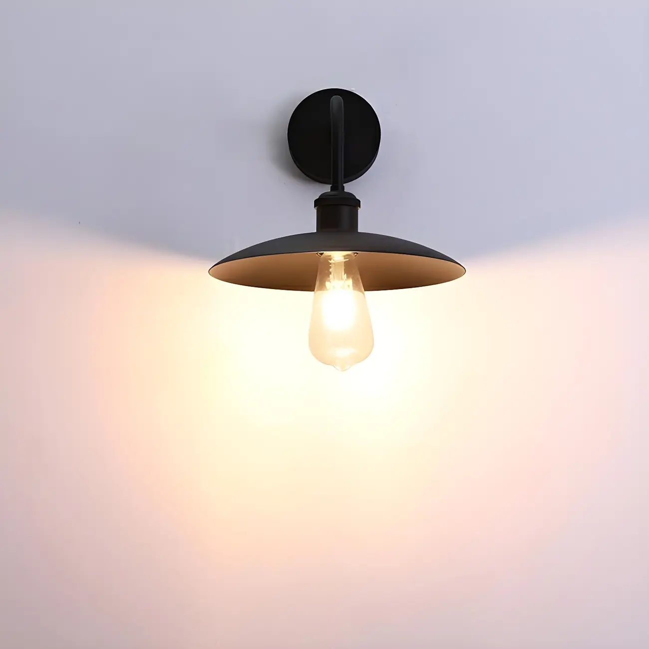 Industrial Black Metal Wall Light with LED for Outdoors Image - 6 | homeyfad