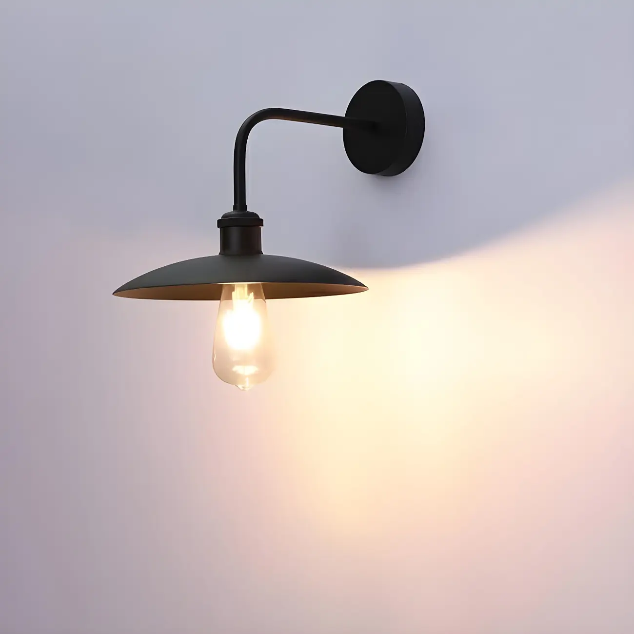 Industrial Black Metal Wall Light with LED for Outdoors Image - 7 | homeyfad