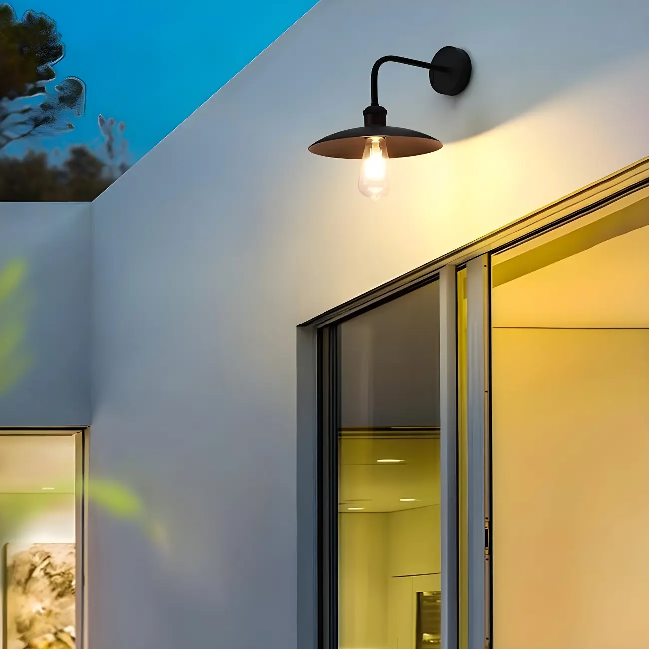 Industrial Black Metal Wall Light with LED for Outdoors Image - 9 | homeyfad