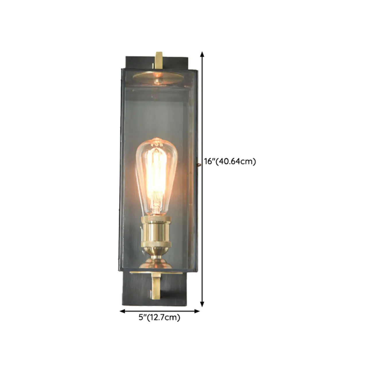 Gold Glass Small Black Modern Geometric LED Wall Sconce | homeyfad